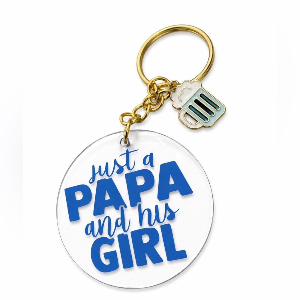 Gold and Blue Keychain - Heartfelt Message